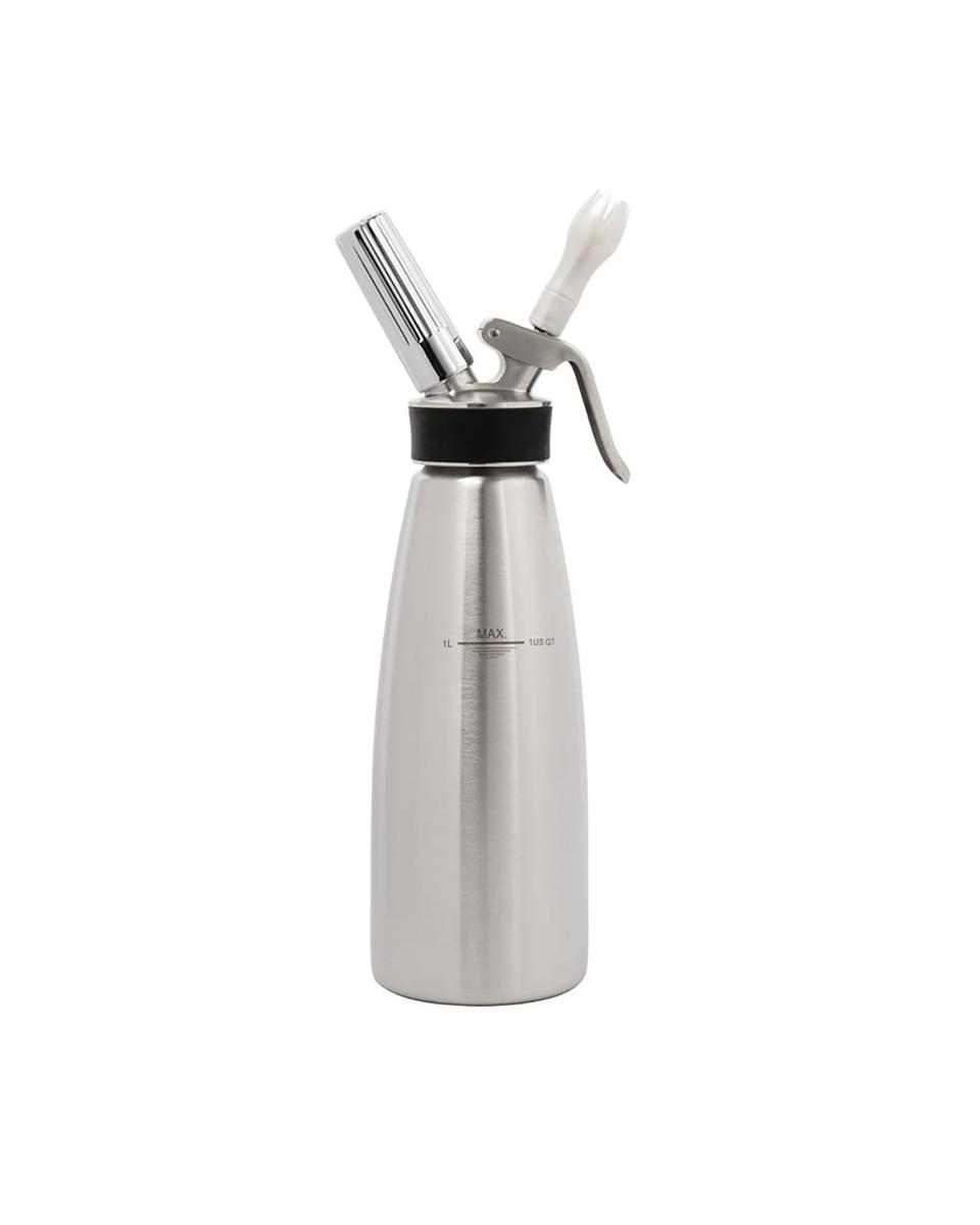 Slagroomapparaat - 1 Liter - Ø 9 x H 30 CM - RVS - ISI - CB502