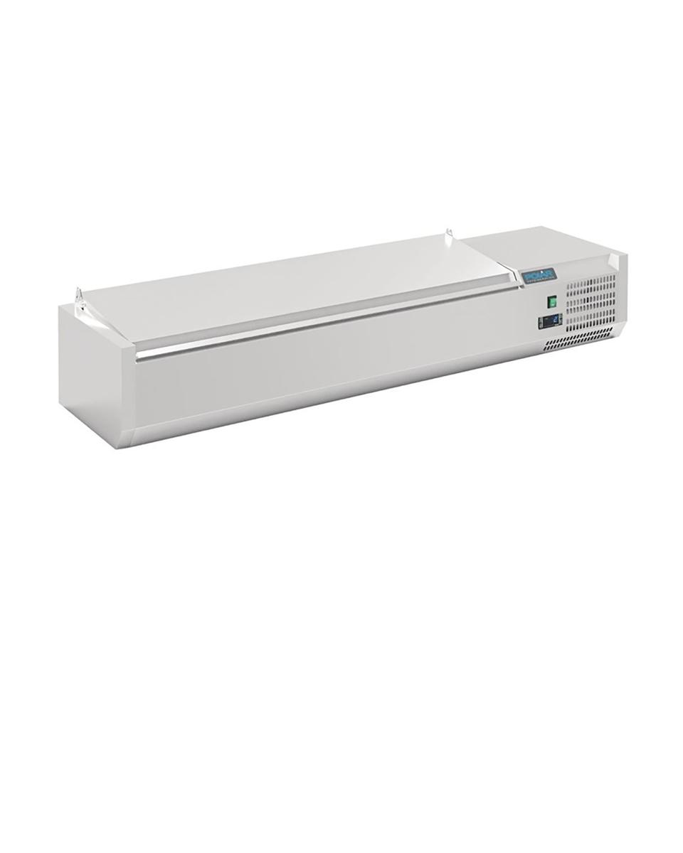 Gekoelde opzetvitrine - 6 x 1/4 GN - H 27.4 x 140 x 33.5 CM - 230 V - Polar - DA680