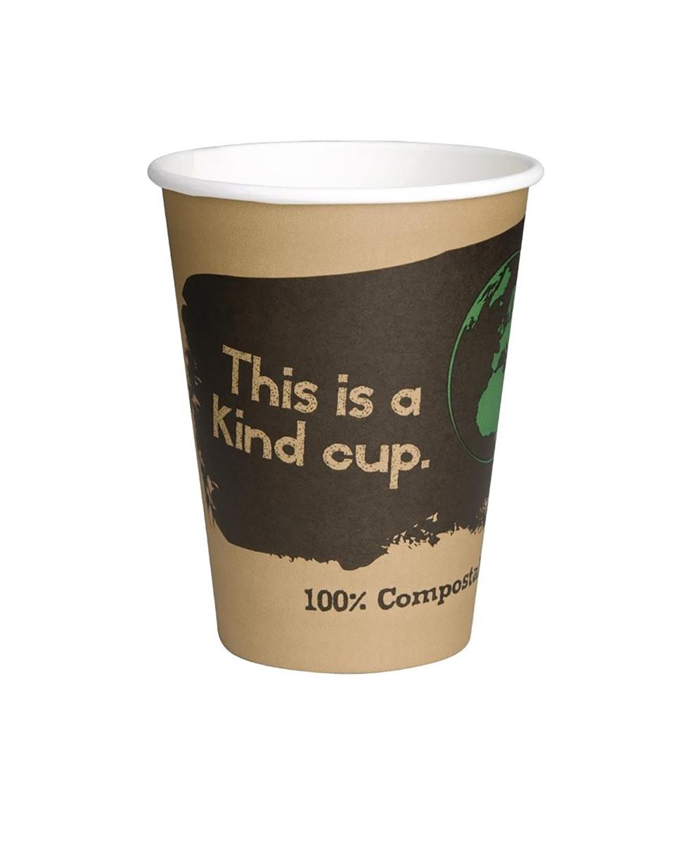 Wegwerp koffiebekers - 0.34 Liter - 1000 stuks - Bruin - Ø 8.85 x H 11 CM - Papier/Pla - Fiesta Green - DS058