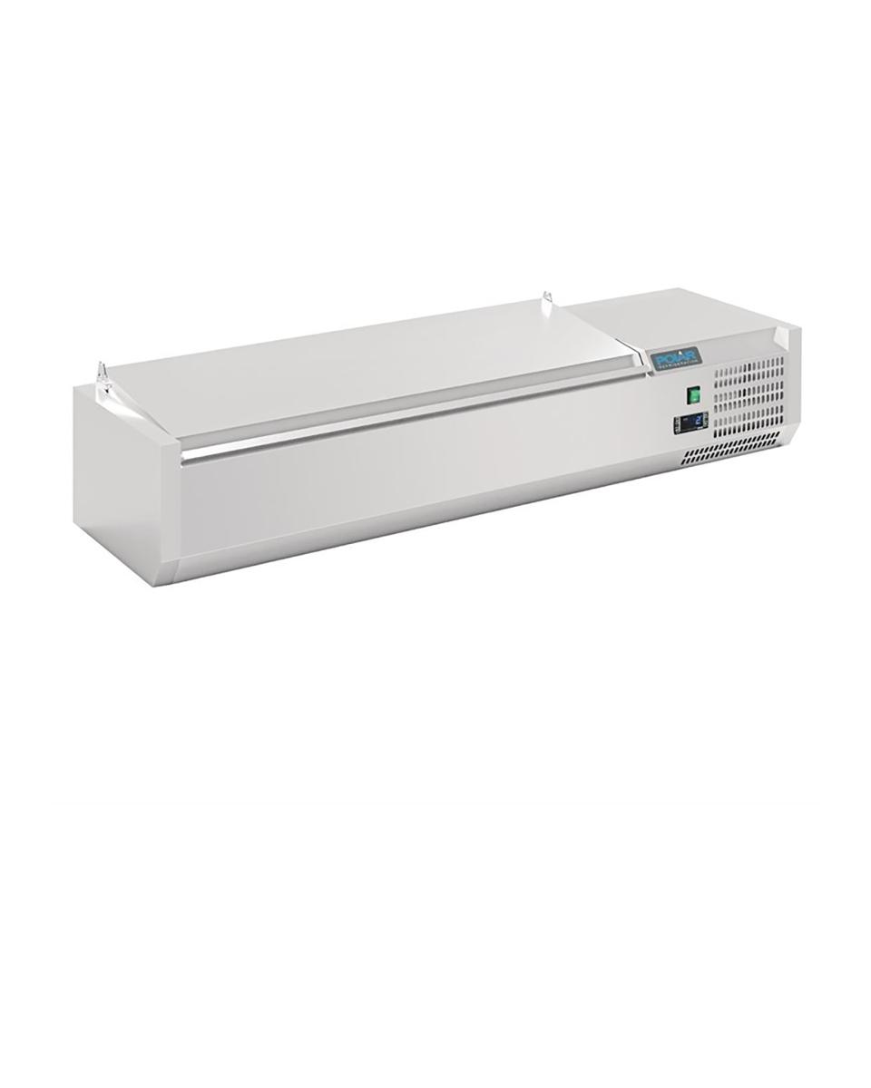 Gekoelde opzetvitrine - 5 x 1/4 GN - H 27.4 x 120 x 33.5 CM - 230 V - Polar - FA854