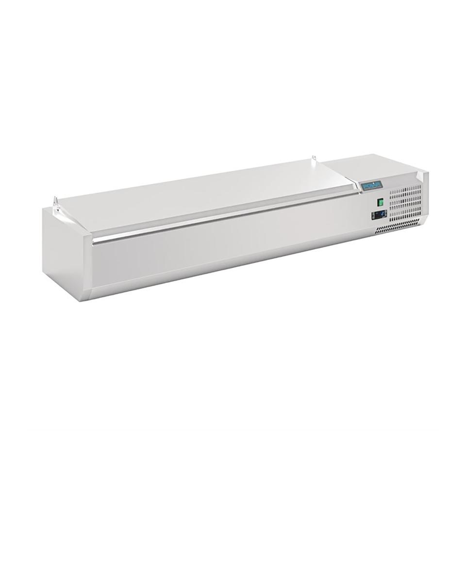 Gekoelde opzetvitrine - 7 x 1/4 GN - H 27.4 x 150 x 33.5 CM - 230 V - Polar - FA855