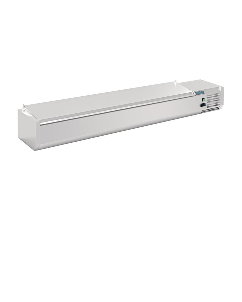 Gekoelde opzetvitrine - 10 x 1/4 GN - H 27.4 x 200 x 33.5 CM - 230 V - Polar - FA857