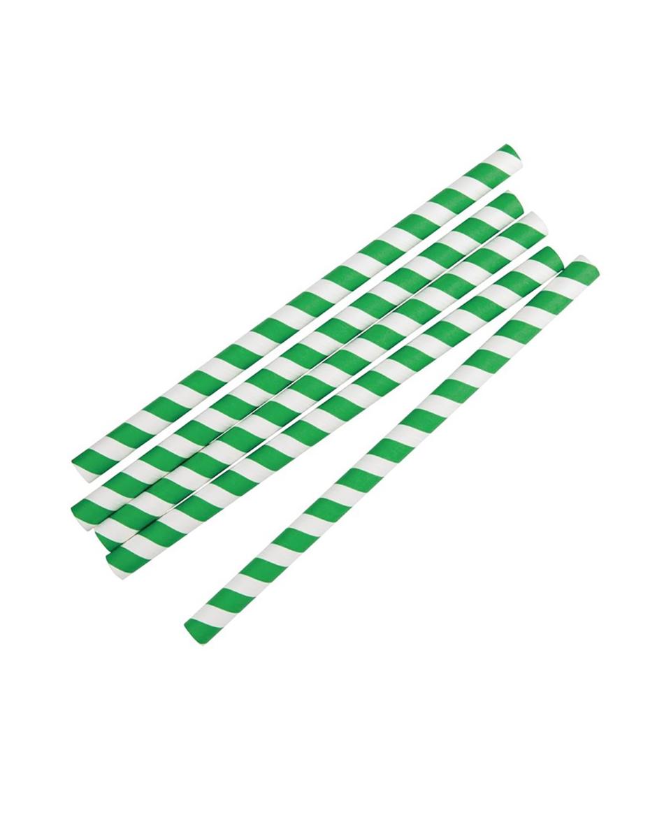 Wegwerp smoothierietjes - 250 stuks - Groen/Wit - Papier - Fiesta Green - FB148