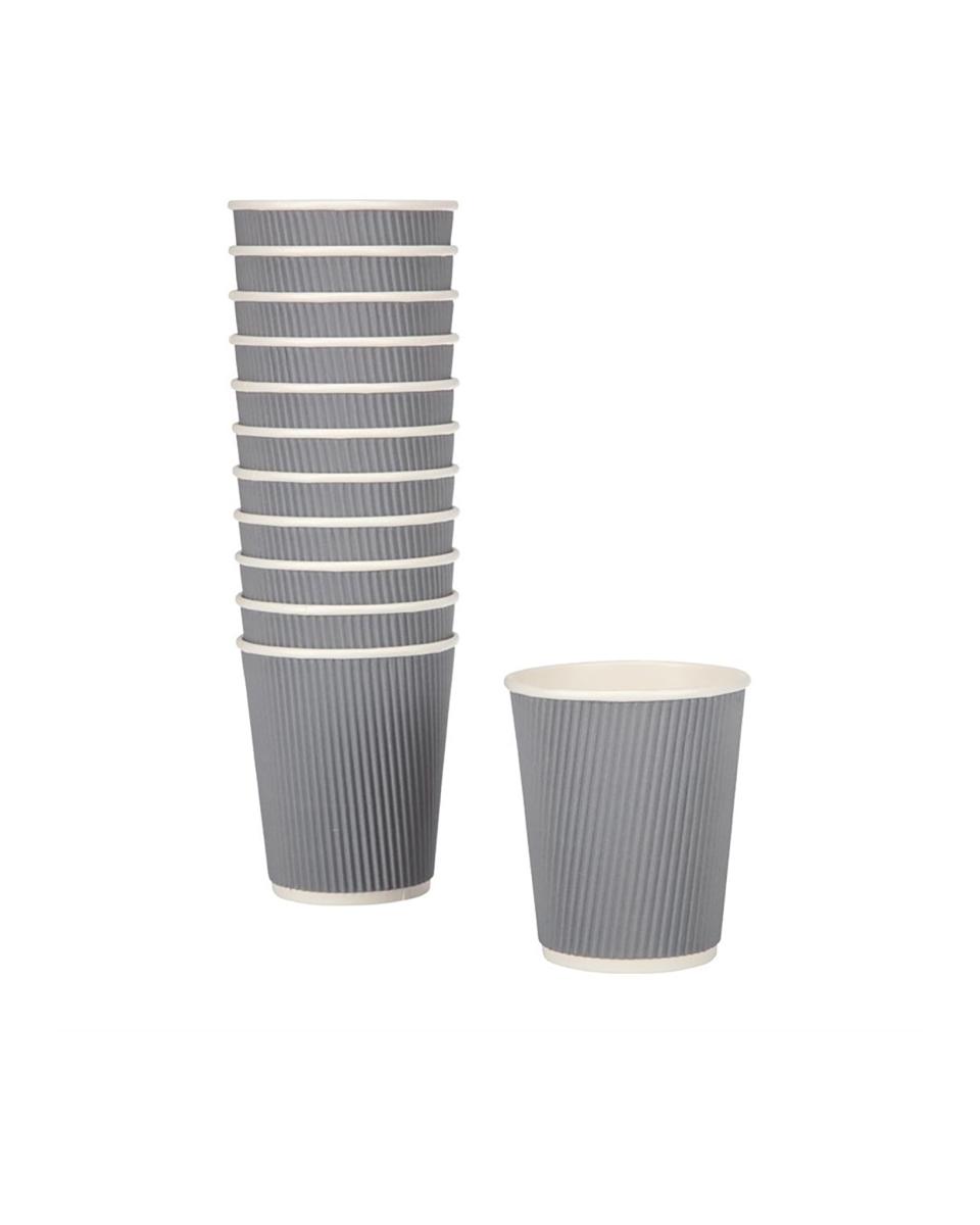 Wegwerp koffiebekers - 0.23 Liter - 25 stuks - Blauw/Grijs - H 9 CM - Fiesta - GP430