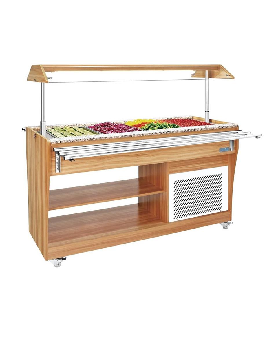 Saladebar - 4 x 1/1 GN - H 133.8 x 149 x 76.6 CM - 170 W - 220-240 V - Polar - CR899