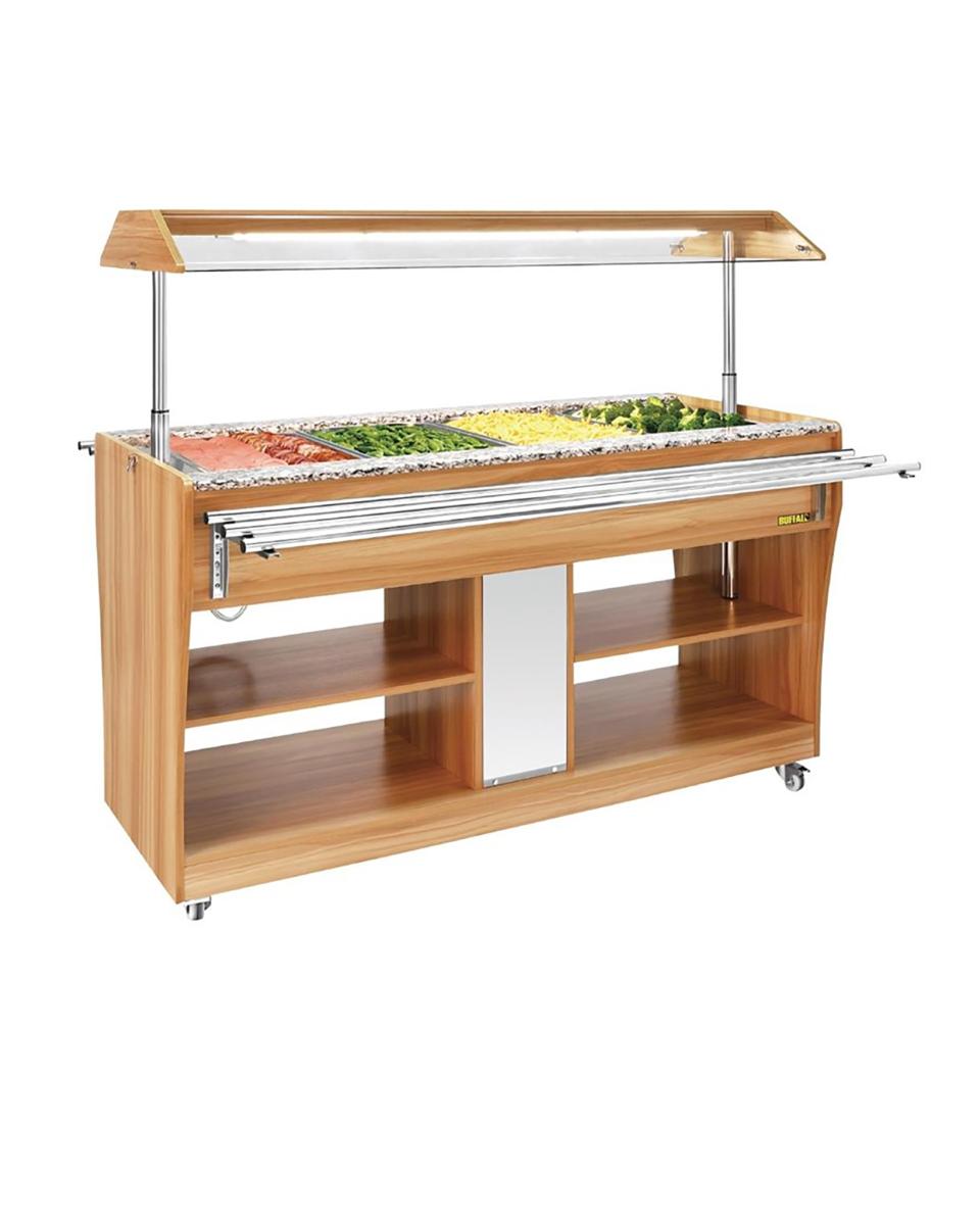 Warmhoudbuffet - 4 x 1/1 GN - H 133.8 x 149 x 76.6 CM - 2000 W - 220-240 V - Buffalo - CR904