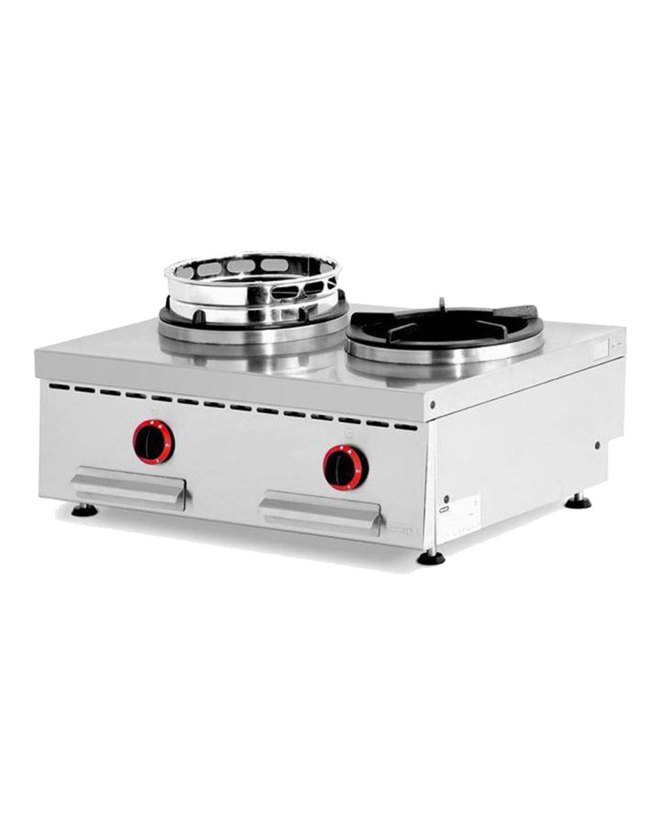 Wokbrander - 2 Branders - 2 x 13kW - RVS - Diamond - WGX2-8/T