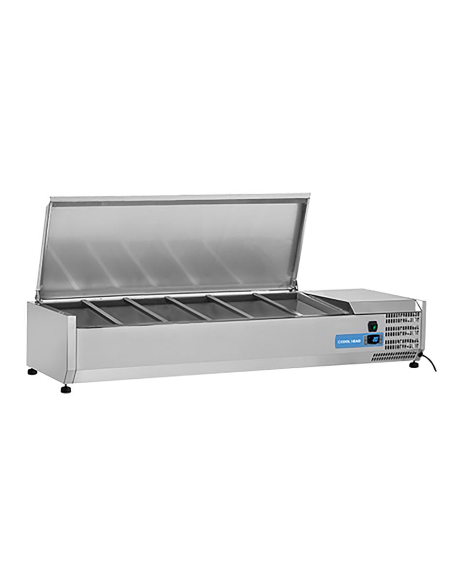Koelvitrine - H 28.1 x 140 x 39.5 CM - 26.5 KG - 220 - 240 V - 160 W - Statische - R600A - RVS - 53 Liter - +2°C / +8°C - Cool Head - 712027