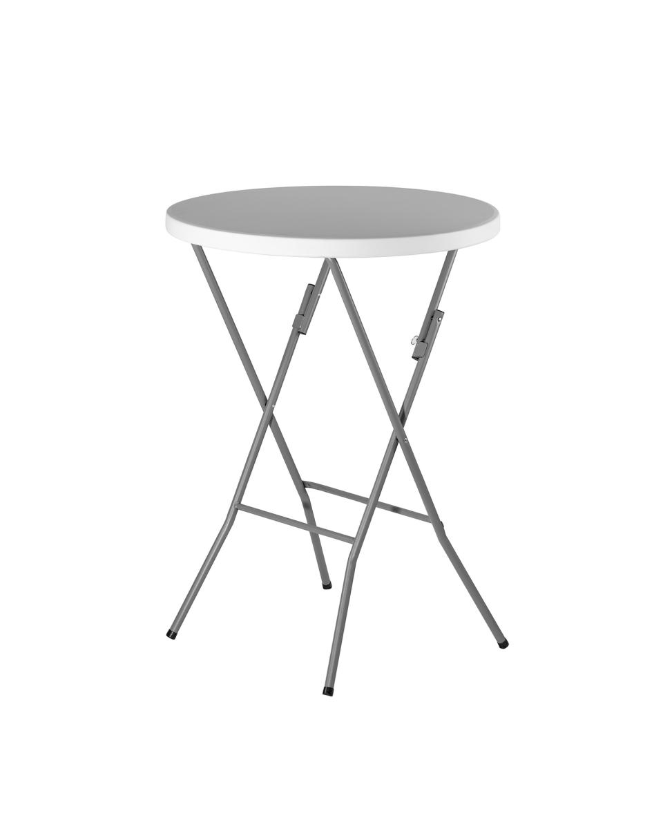Tafel inklapbaar - Ø 80 x H 110 CM - Rond  - Wit / Grijs - Promoline