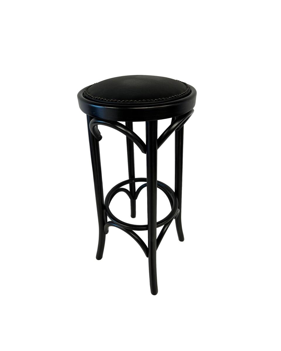 Barkruk Café - Noten - Zwarte zitting - Zithoogte 80 CM - Promoline