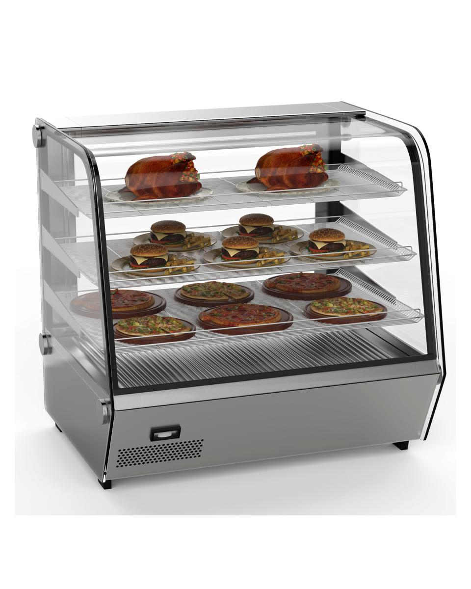 Warmhoudvitrine - 120 Liter - RVS - LED verlichting -Promoline