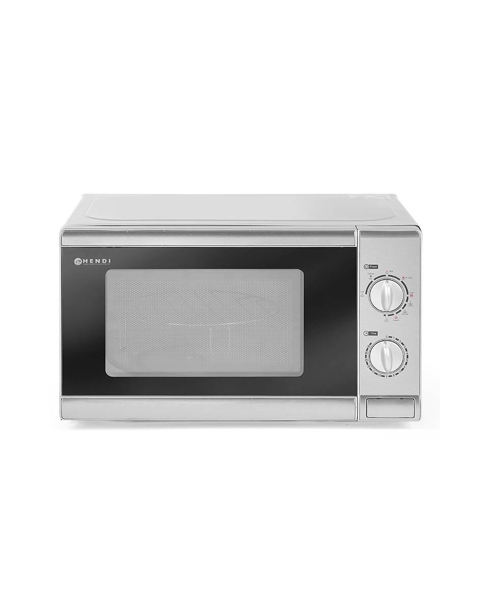 Magnetron met grill - 700 W - RVS - H 25.9 X 33 X 44 CM - Hendi - 281710