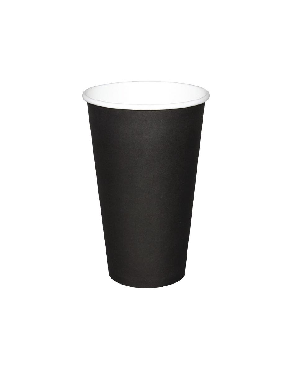 Wegwerp koffiebekers - 45 CL - 50 stuks - Zwart - Ø 8.95 x H 13 CM - Karton - Fiesta - GF045