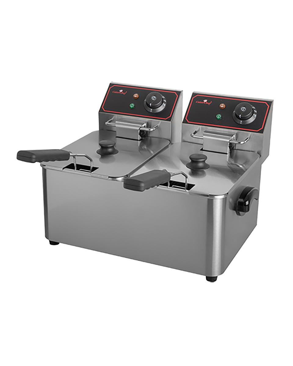 Friteuse - H 31.8 x 43.7 x 37.7 CM - 10 KG - 220 - 240 V - 2000 W - RVS - 5 Liter - Elektrisch - Caterchef - 688055