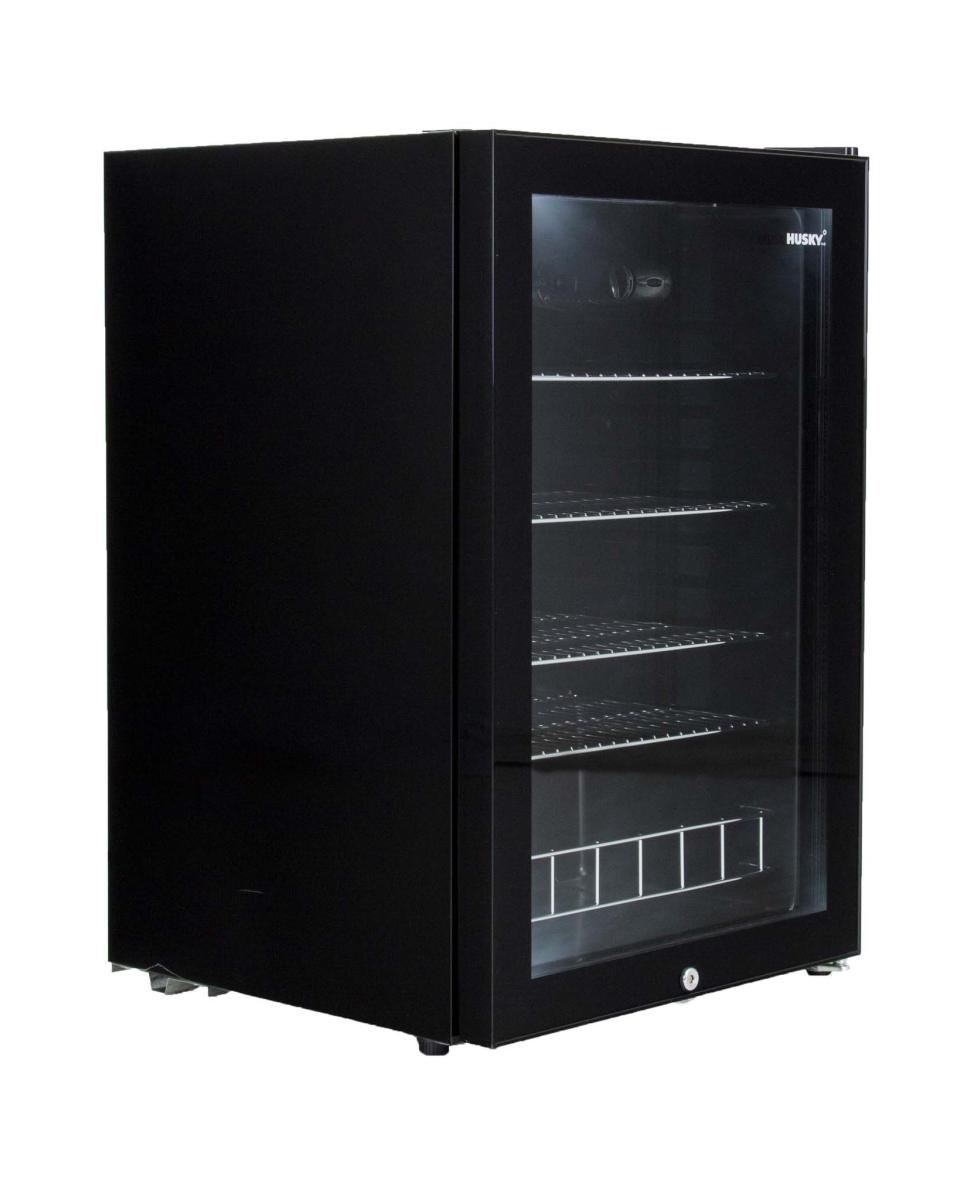 Koelkast glazen deur - 122 liter - 1 deurs - Zwart - Husky - KK110-BKCNS-BK-HU