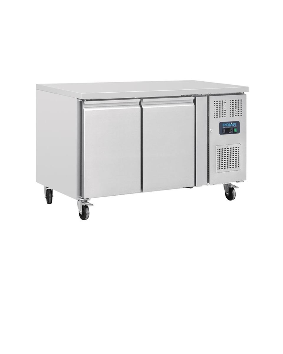 Koelwerkbank - 228 Liter - 2 deurs - H 86 x 136 x 60 CM - 230 V - RVS - Polar - G377