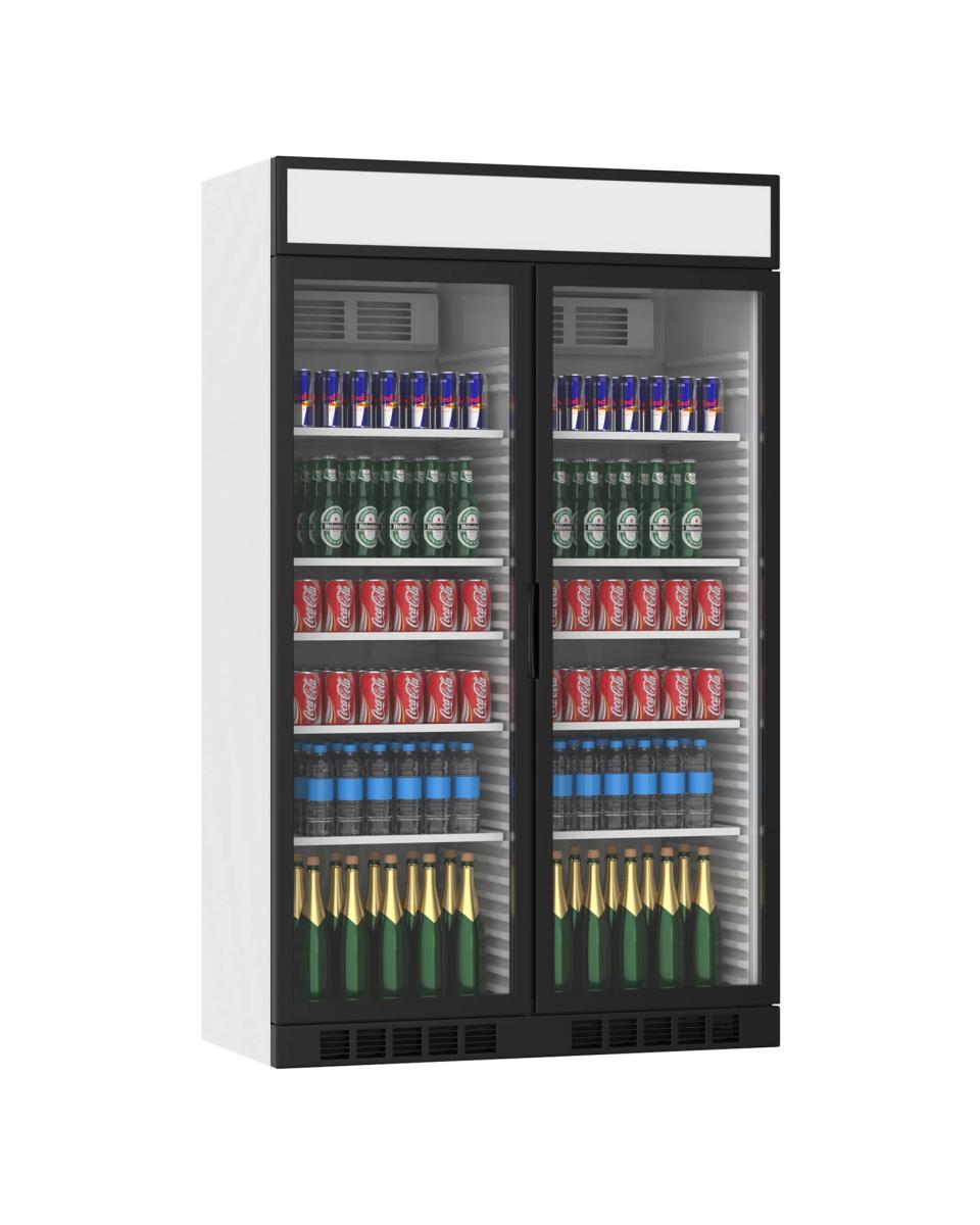Koelkast glazen deur - 770 Liter - Display - 2 Deurs - Zwart - H 199.4 x 120 x 60.5 CM - Promoline