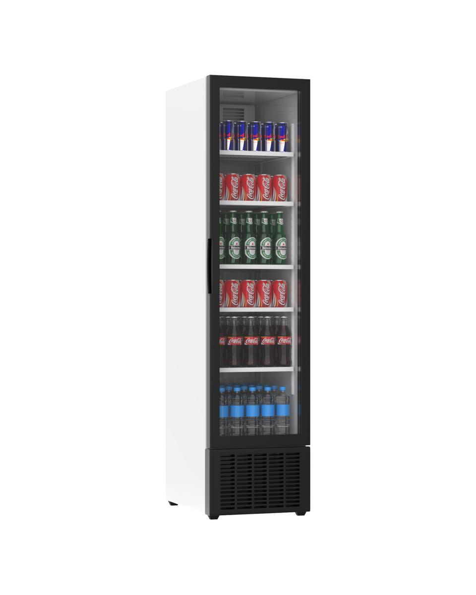 Koelkast glazen deur - 265 Liter - 1 Deurs - Wit - H 182.5 x 45 x 59.5 CM - Promoline
