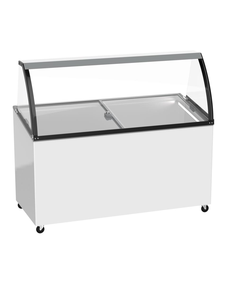 Schepijsvitrine - 500 Liter - 8 Bakken - H 131.5 x 149.4 x 65.9 CM - Promoline