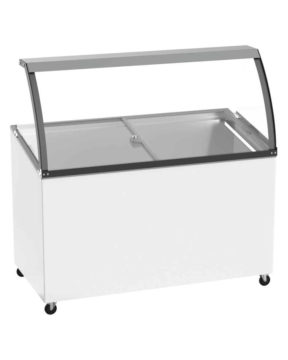 Schepijsvitrine - 400 Liter - 7 Bakken - H 131.5 x 131.8 x 65.9 CM - Promoline