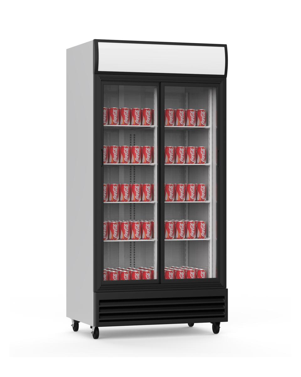 Koelkast glazen deur - 2 deurs - 800 Liter - H 203 x 100 x 70 CM - Promoline