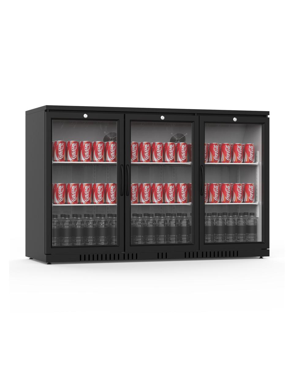 Barkoelkast - 320 Liter - 3 deurs - Zwart - Promoline
