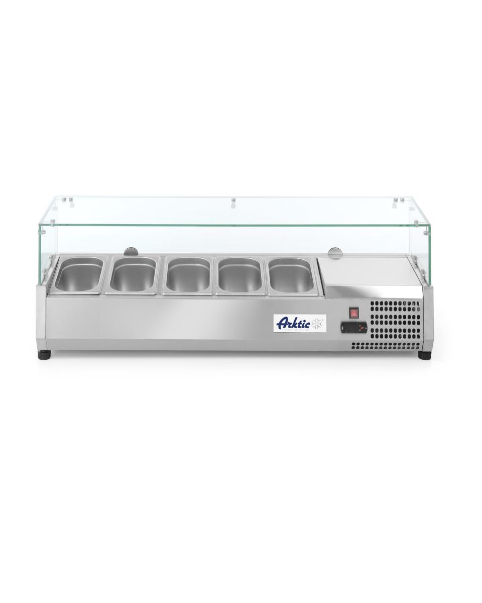 Opzetkoelvitrine GN 1/4 - RVS - H 43 X 33.5 X 120.5 CM - Hendi - 232903