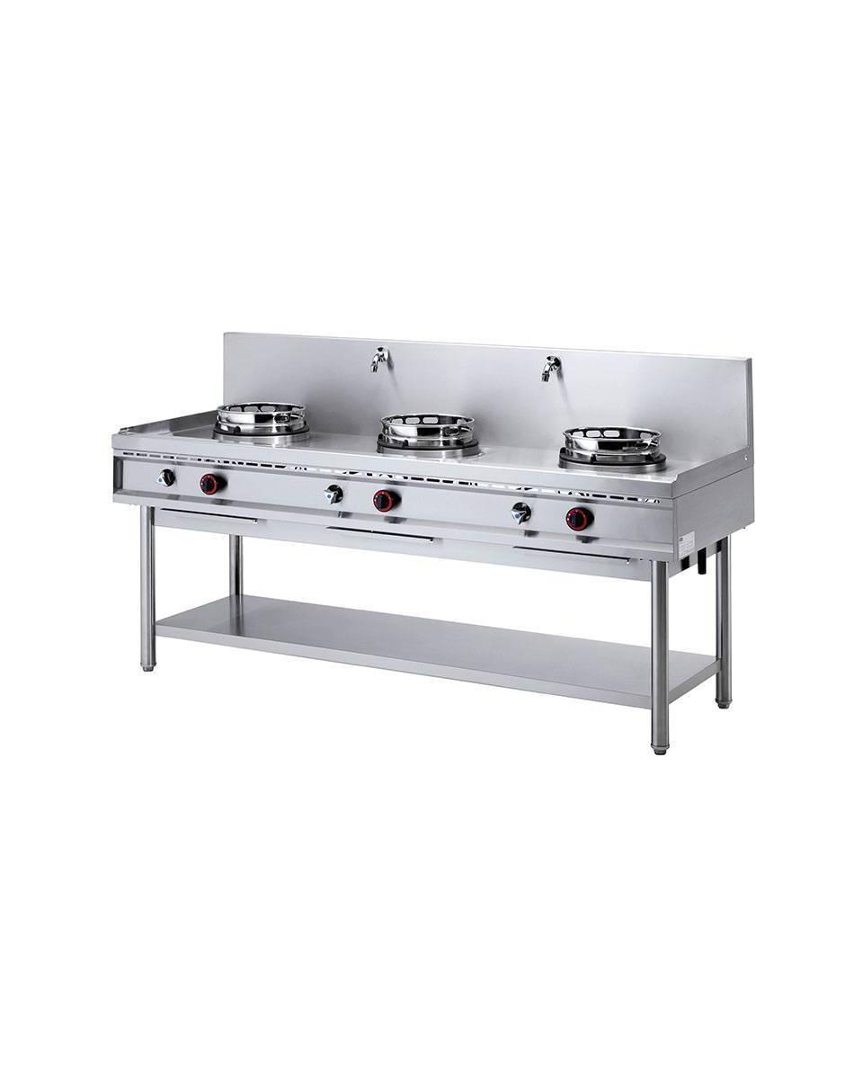 Wokbrander - 3 Brander - 3 x 13kW - RVS - Staand - Diamond - WGL3-20