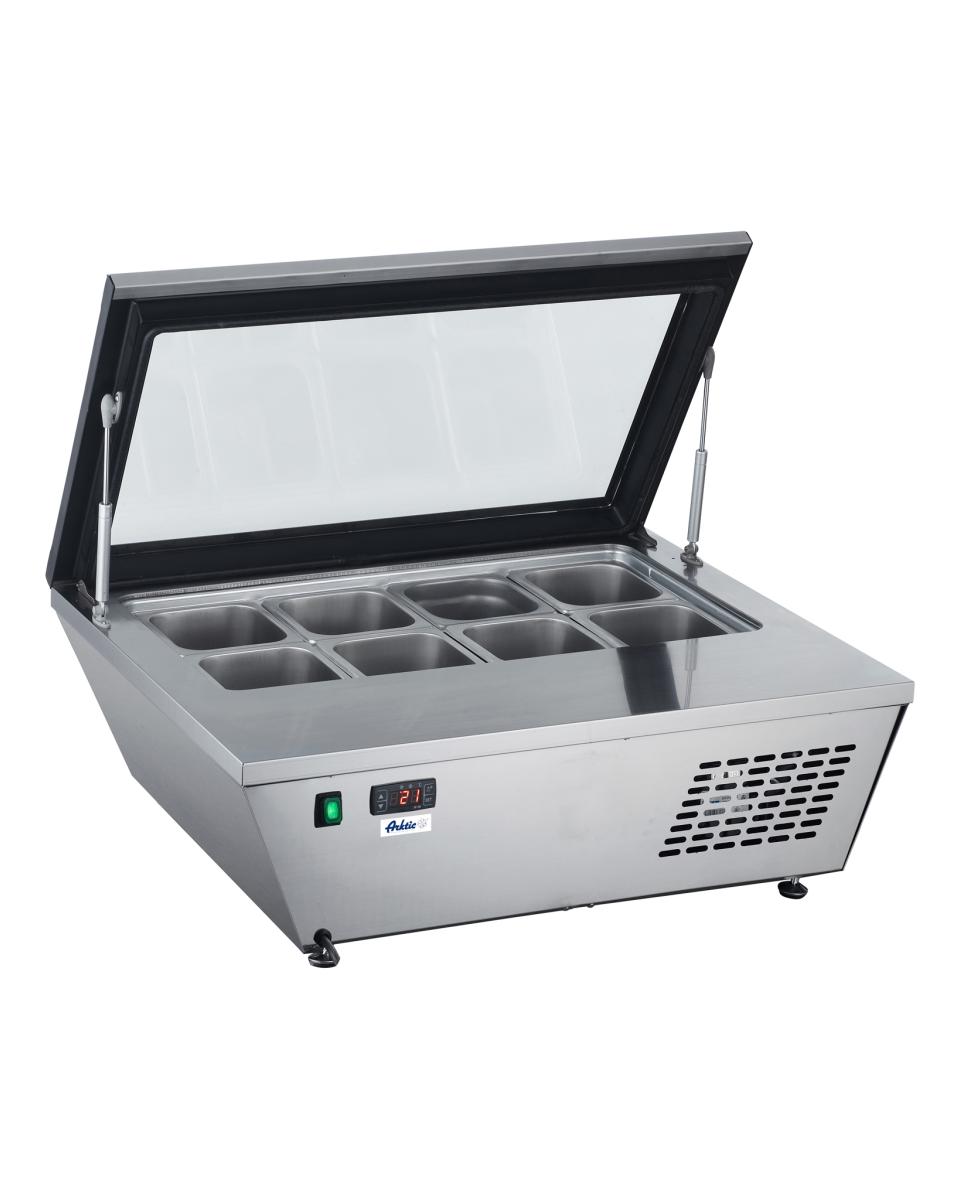 Opzet vriesvitrine 77L - RVS - H 30.5 X 66.6 X 80.5 CM - Hendi - 233689