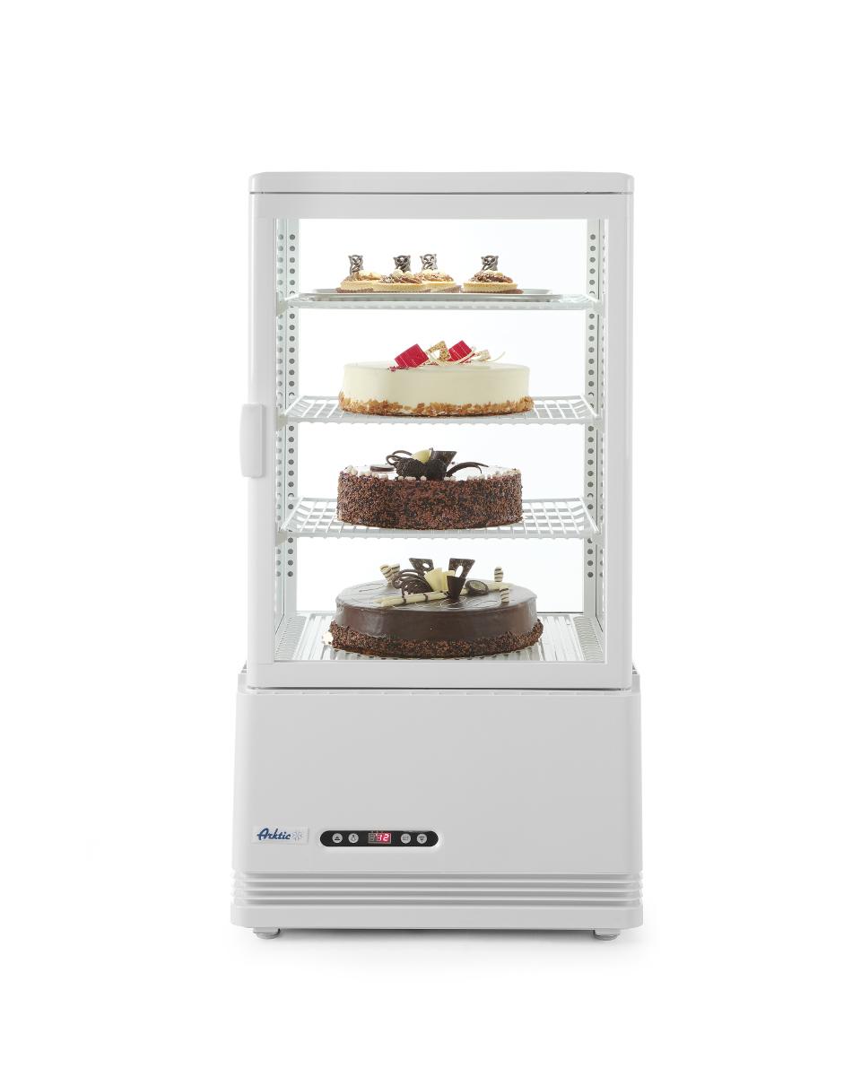 Groot Tafelmodel Display Kast - Wit - 98 Liter - 4 Schappen - Hendi - 233665