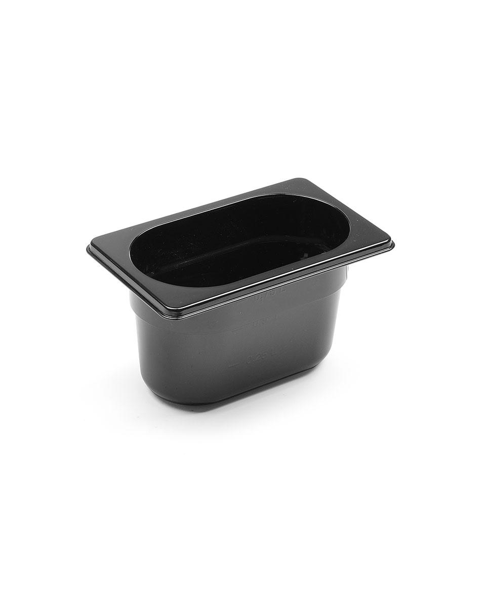 Gastronormbak - 1/9 GN - 10 CM - Polycarbonaat - Zwart - Hendi - 862827