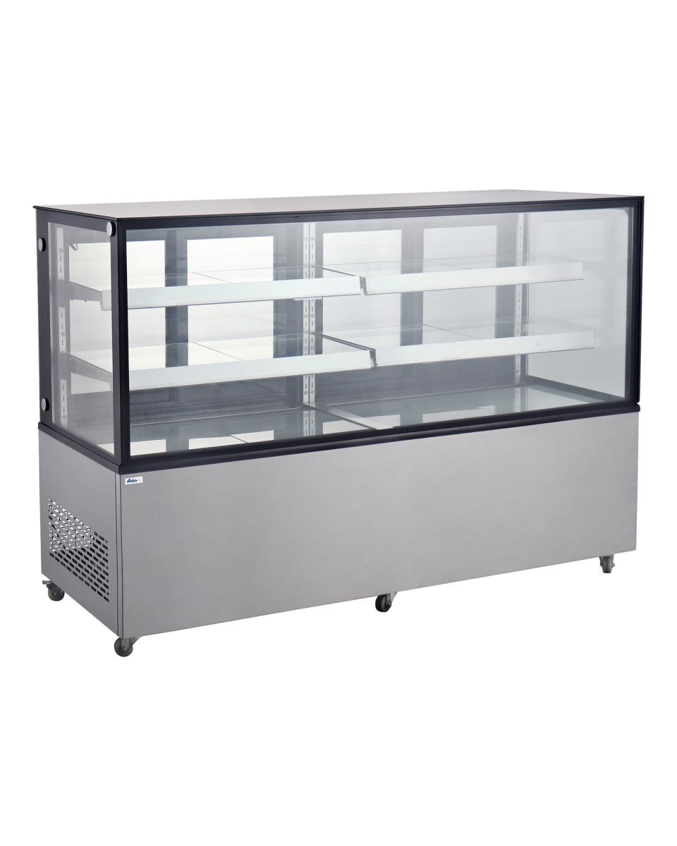 Koelvitrine met 2 schappen - RVS - H 121 X 67.5 X 181.5 CM - Hendi - 233467
