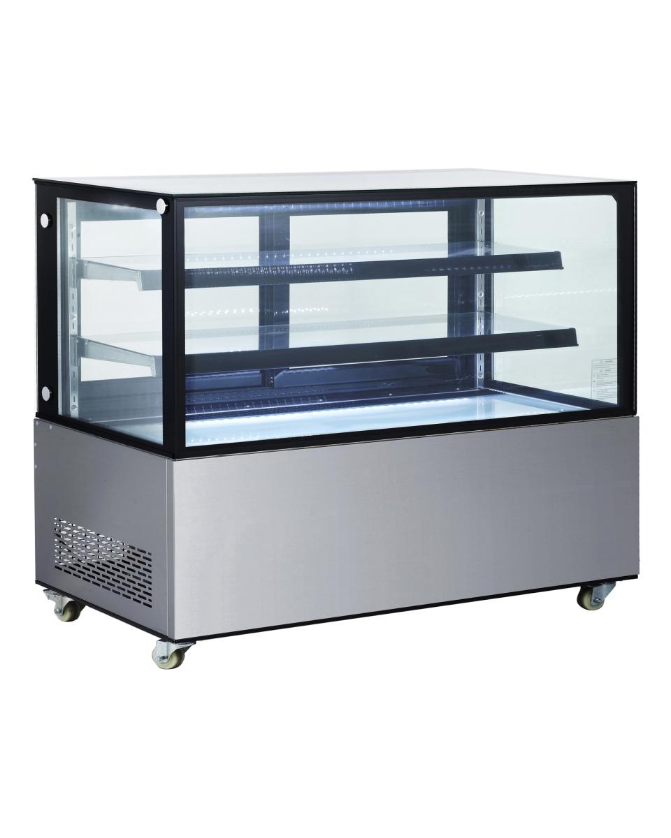 Koelvitrine met 2 schappen - RVS - H 121 X 67.5 X 151.5 CM - Hendi - 233375