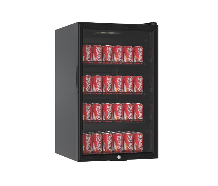 Berekening tarief Christendom Mini koelkast glazen deur - 115 liter - H 84 x 54 x 53 CM - Zwart -  Promoline